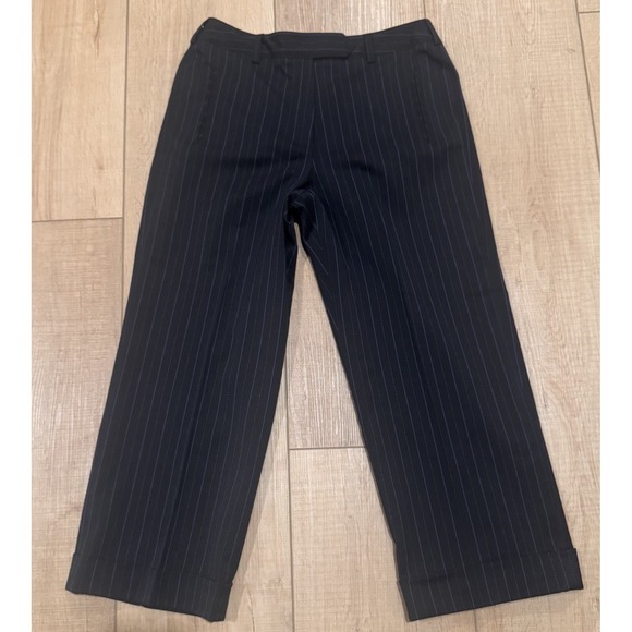 Dress Barn Pants - Y2K Pinstripe Cropped Dress Pants Black Officecore Tailored Trousers Sz 4